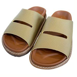 Sofie D'Hoore Fabia Leather Mule Sandals Khaki, Sz 39